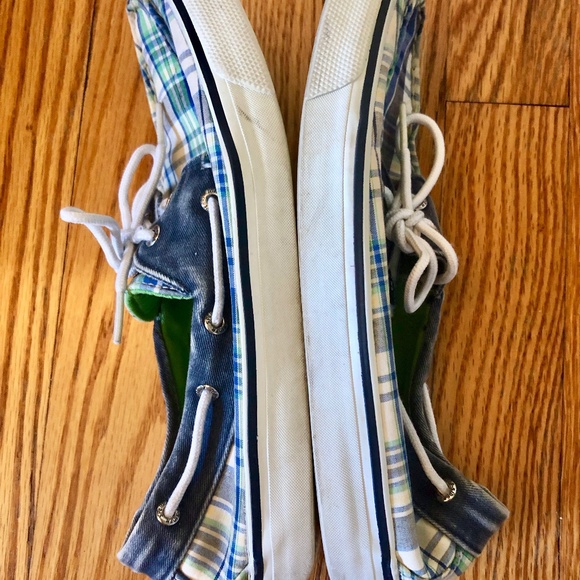 Sperry Top Sider Canvas+Leather Boat Shoes Plaid - Picture 5 of 5